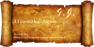 Illovszky János névjegykártya