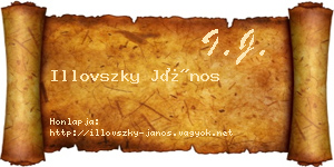 Illovszky János névjegykártya